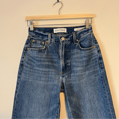 Aritzia Denim Forum The Farrah High Rise Wide Leg Jeans Medium Wash Size 24
