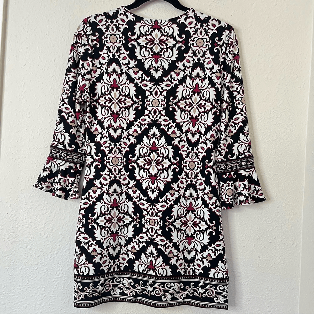 White House Black Market 3/4-Sleeve Matte Jersey Printed Tunic Size XS