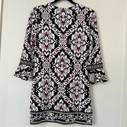 White House Black Market 3/4-Sleeve Matte Jersey Printed Tunic Size XS