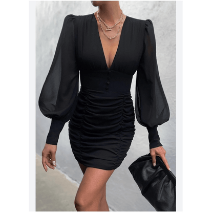 Runaway the Label Black Puff Long Sleeve Mini Dress Size 8