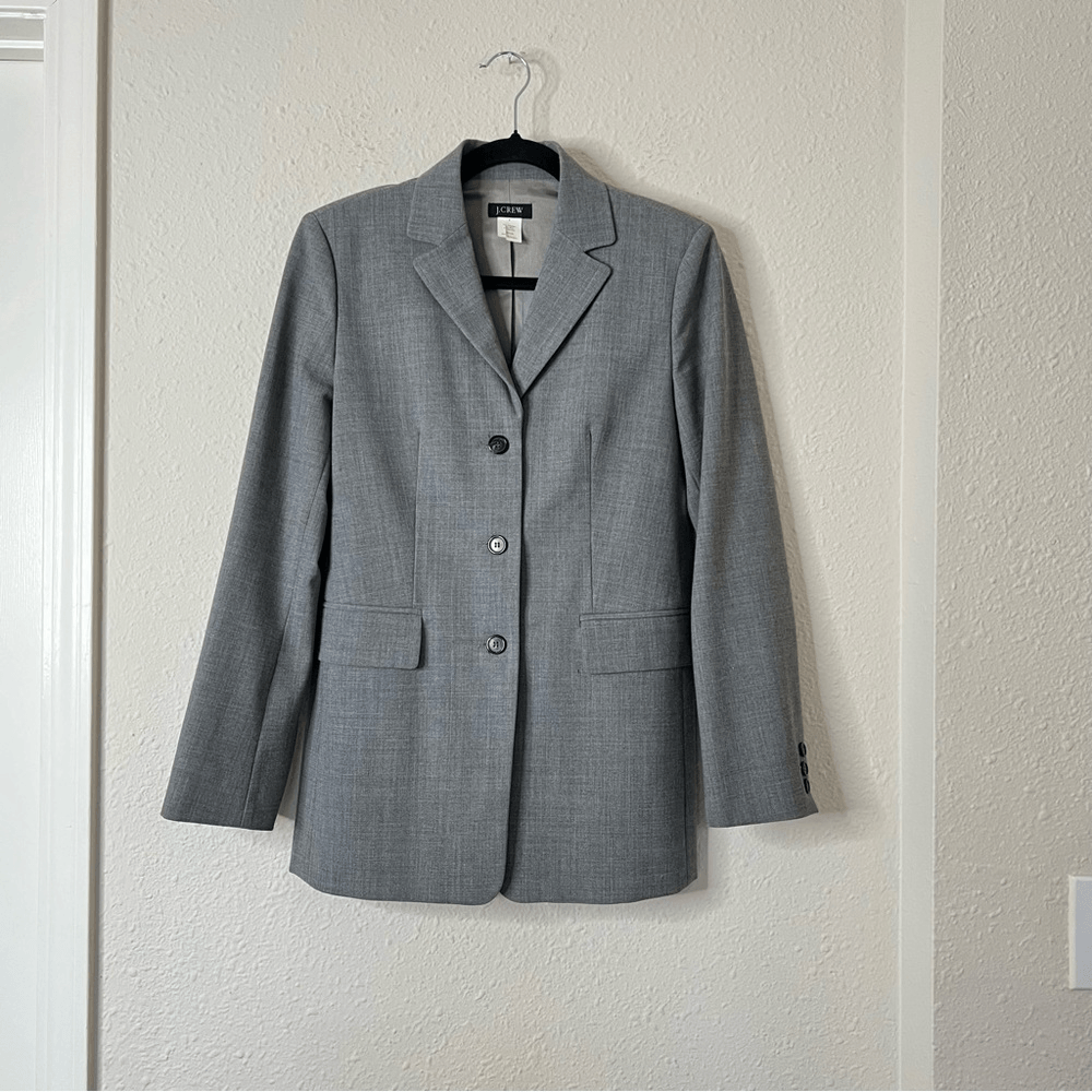 J. Crew Gray Wool Blend Blazer Jacket Size 4