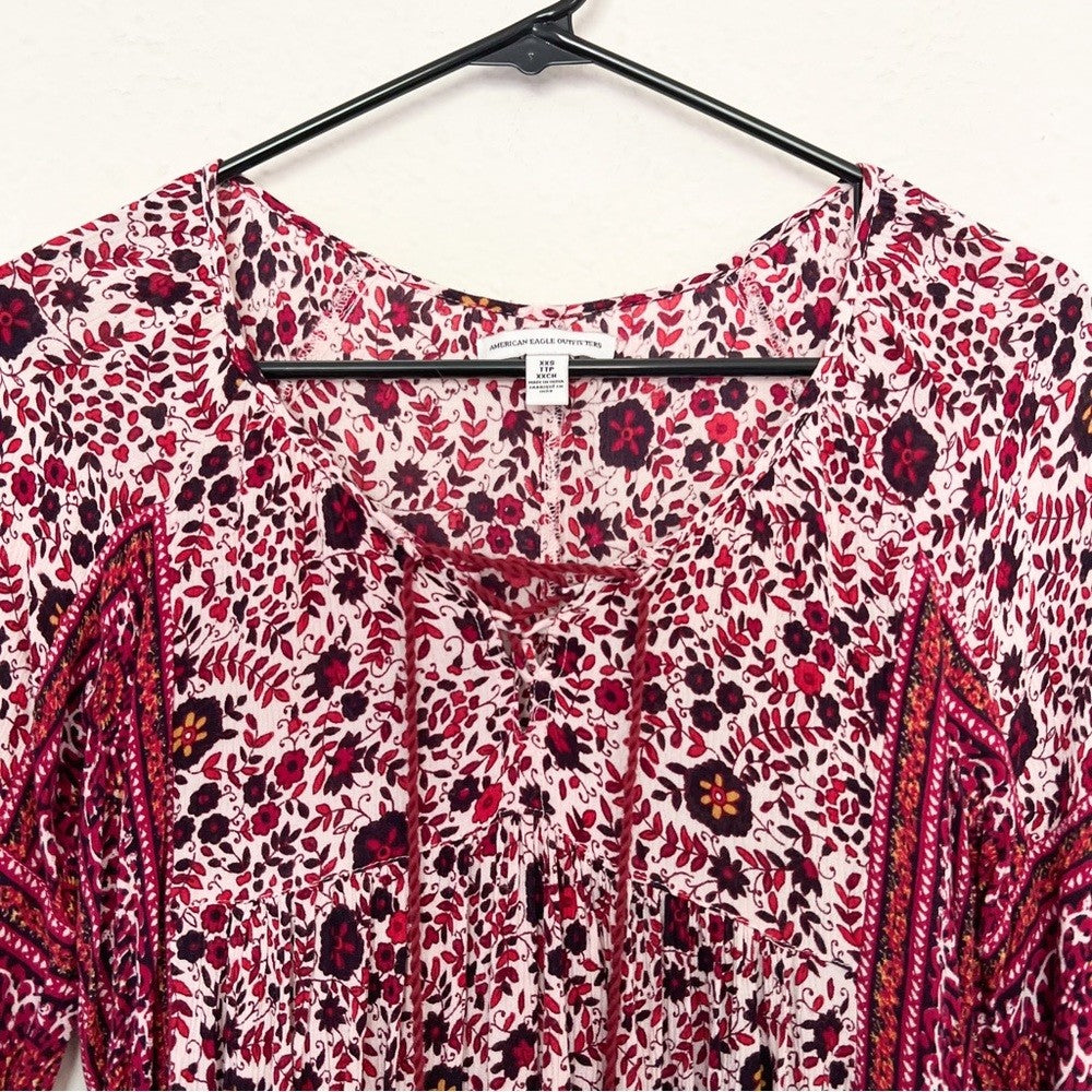 American Eagle Outfitters Boho Floral Pattern Mini Shift Dress