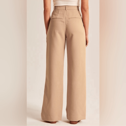 Abercrombie & Fitch Sloan Trousers Wide Leg Pants in Tan Size 27/4S