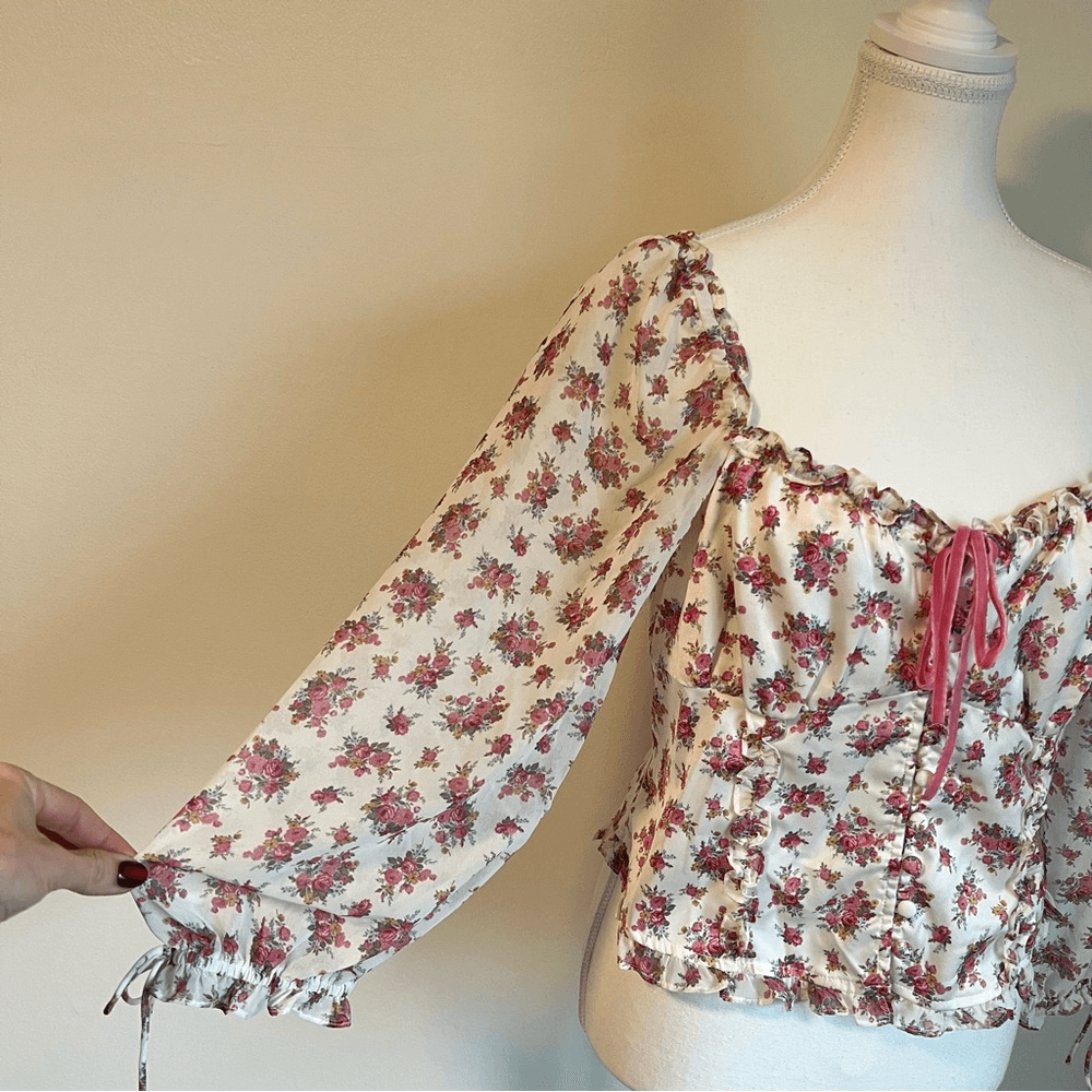 For Love & Lemons Etienne Floral Top Size Large