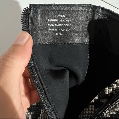 Jeffrey Campbell Raven Snake Print Heel Booties Size 8,5 M