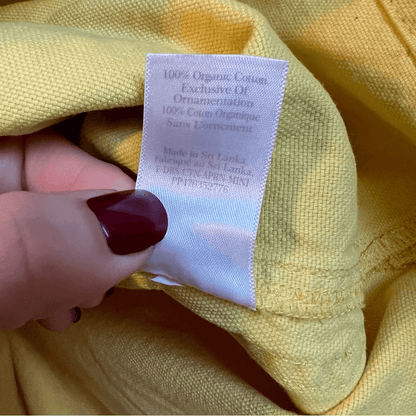 EVERLANE The Cross-Back Apron Mini Denim Dress Organic Cotton in Lemon Small