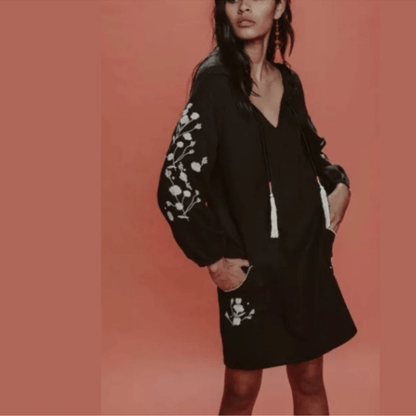 Anthropologie Ivanhoe Black Mini Tunic Dress by Dolan NEW Size XS