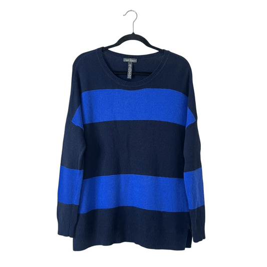 Lauren Ralph Lauren Wool Cashmere Blend Blue Striped Sweater Size Large