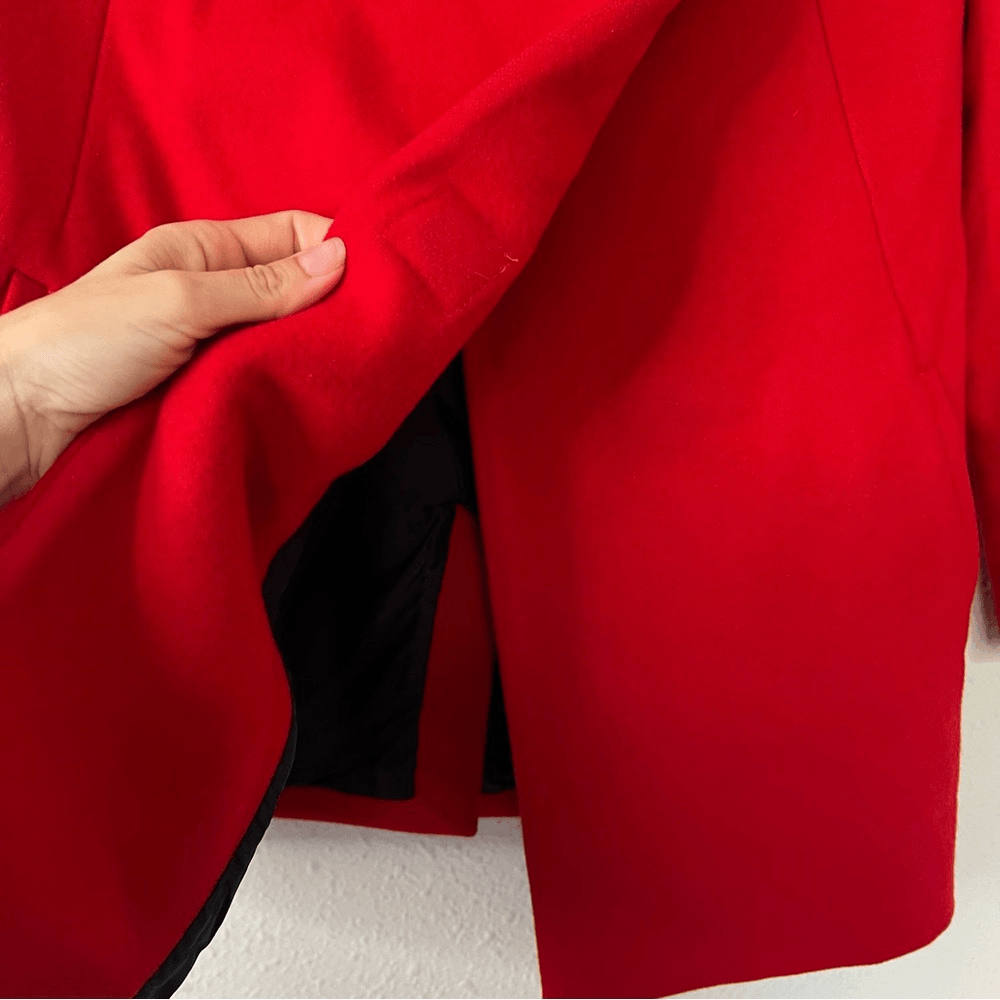 NICHOLAS Red Wool Cashmere Coat Size 6