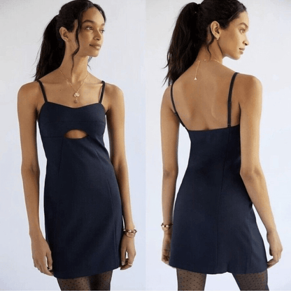 Anthropologie Mare Mare Cut-Out Shift Navy Mini Dress NEW Size Small