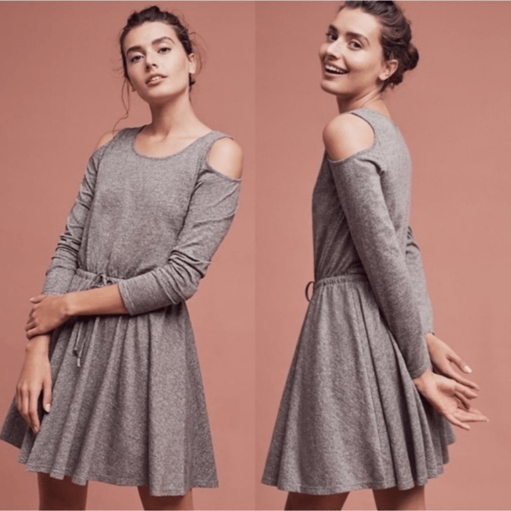 Anthropologie Lili's Closet Cold Shoulder Drawstring Dress NEW Size Medium