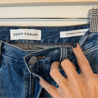 Aritzia Denim Forum The Farrah High Rise Wide Leg Jeans Medium Wash Size 24