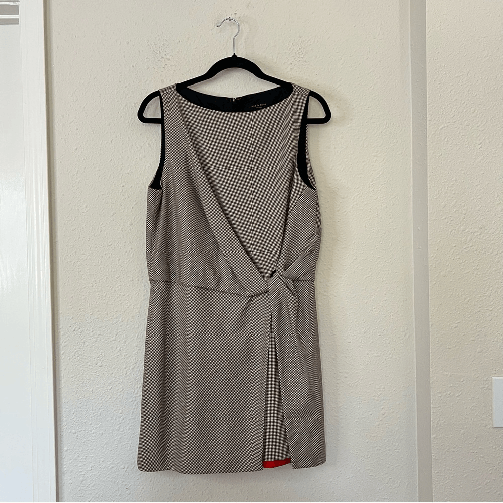 Rag & Bone Logan Houndstooth Wool Mini Sheath Dress Size 6