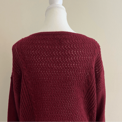 Eileen Fisher Alpaca Wool Blend High Low Sweater in Burgundy Size Medium