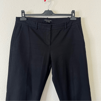 Theory Izelle C Jetty Bi-Stretch Black Ankle Cropped Pants Size 12