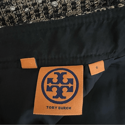 Tory Burch Tweed Mini Pencil Skirt Size 6 in Brown / Tan Wool Blend