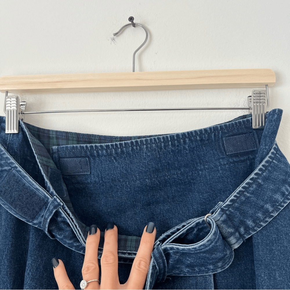 Ralph Lauren Denim Wrap Mini Skirt Size 10 Vintage Y2K 100% Cotton