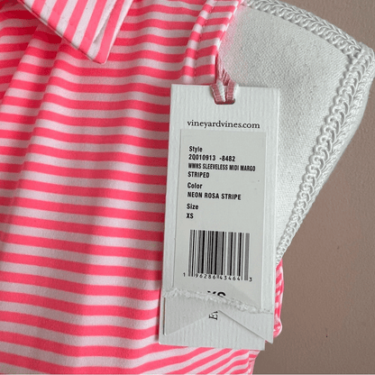 Vineyard Vines Striped Sleeveless Midi Margo Dress NEW Size XS Pink
