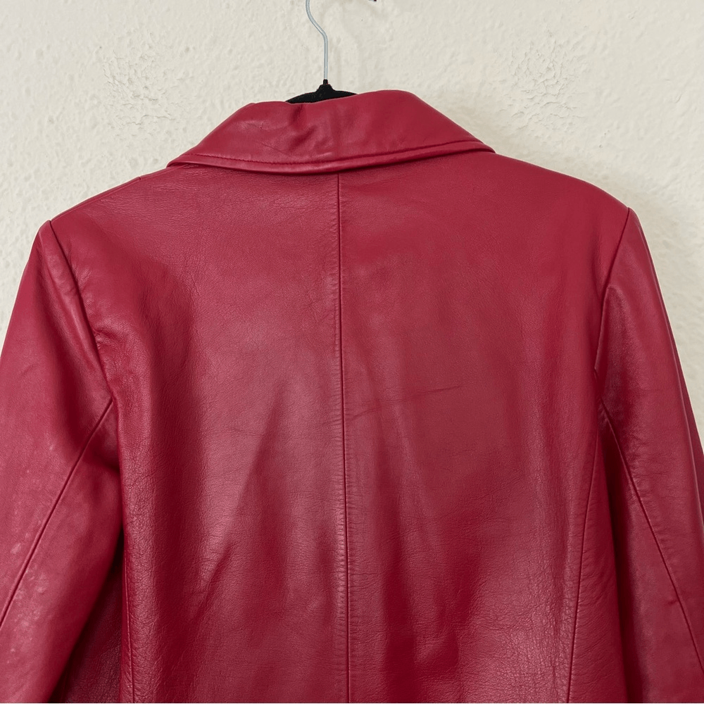 SIENA 100% Leather Red Blazer Jacket| Size 6