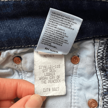 MOTHER The Looker Crop Jeans Size 25 Cry Of The Peacock