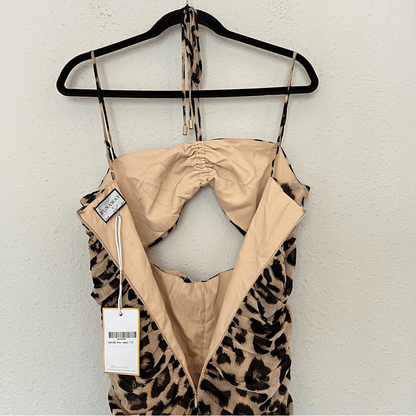 Runaway The Label Acadia Leopard Mini Dress NEW Size Small