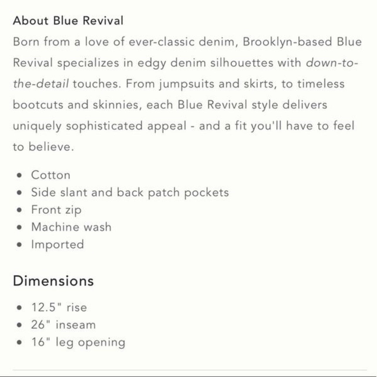 Anthropologie Blue Revival Utility Pants NEW Size 26