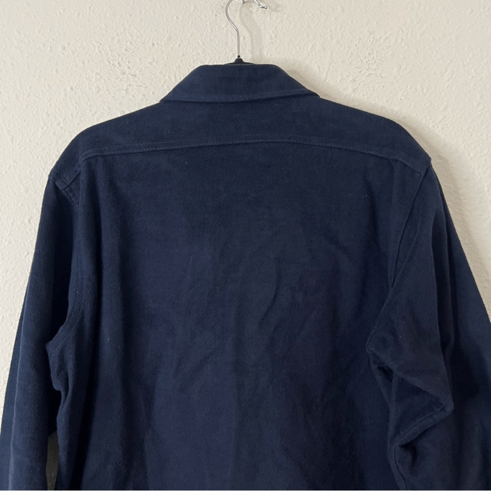 Woolrich Vintage Navy Blue Button Down Shirt Shacket Size Large