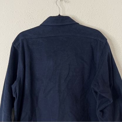 Woolrich Vintage Navy Blue Button Down Shirt Shacket Size Large