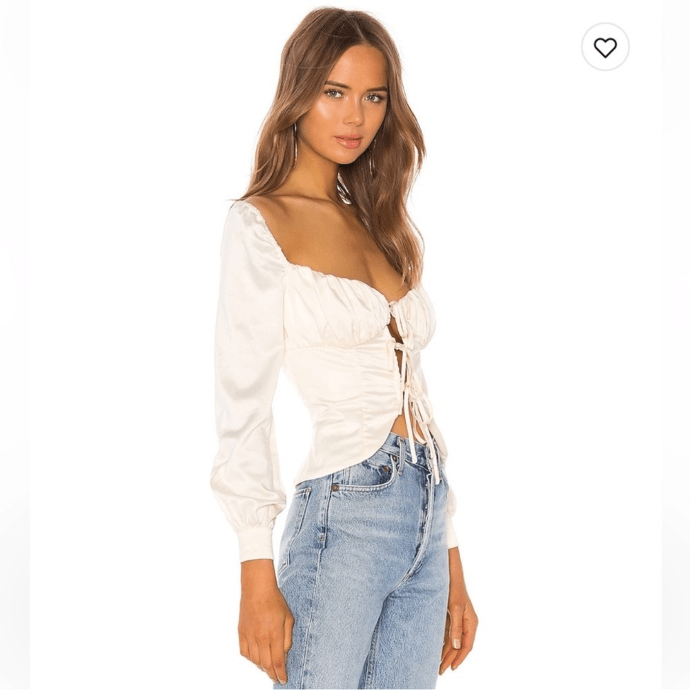 REVOLVE Majorelle Waldorf Top in Ivory Size Small