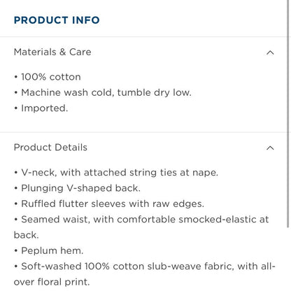 Old Navy Flutter Sleeve Floral V-Neck Tie-Back Top NEW Plus Size XXL