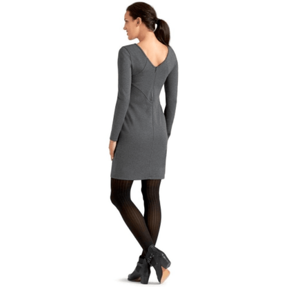 Athleta Illusion Ponte Knit Long Sleeve Dress Size Large in Gray