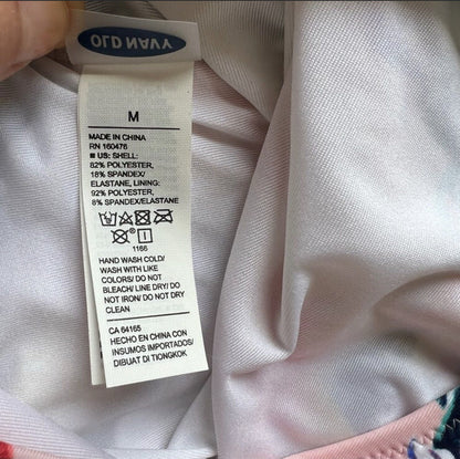 Old Navy Square Neck One Piece Tropical Floral Print Swimsuit NEW Size Medium