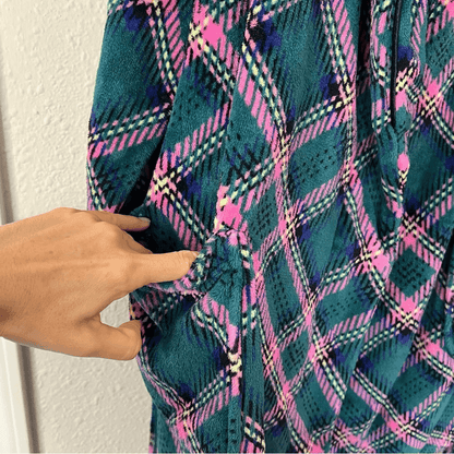 Victoria’s Secret Plaid Plush Velour Plaid Robe NEW Size M/L