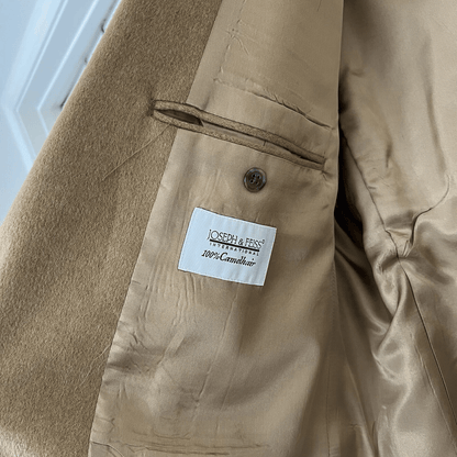 JOSEPH FEISS Mens Camel Hair Blazer Suit Size 46L Sport Coat Casual Jacket