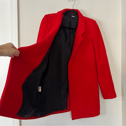 NICHOLAS Red Wool Cashmere Coat Size 6