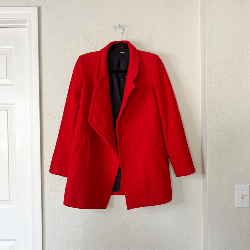 NICHOLAS Red Wool Cashmere Coat Size 6