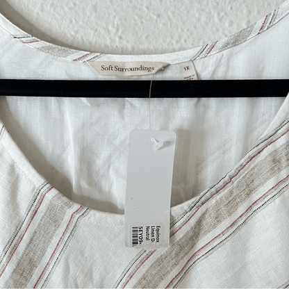 Soft Surroundings Equinox Striped Linen Sheath Dress NEW Plus Size 1X