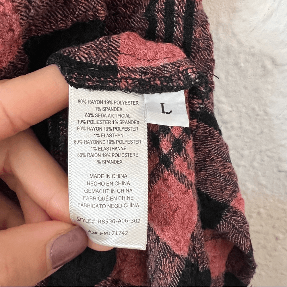 Anthropologie Cloth & Stone Daia Plaid Mini Dress Size Large (Missing Belt)