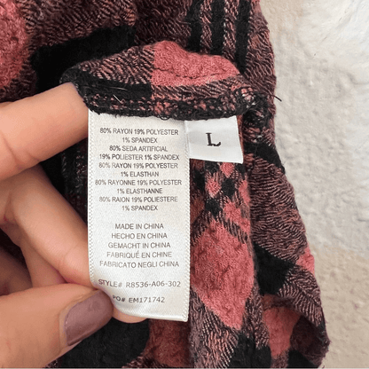 Anthropologie Cloth & Stone Daia Plaid Mini Dress Size Large (Missing Belt)