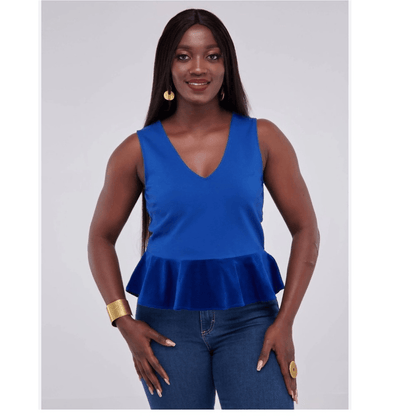 J. Crew Royal Blue Peplum Tank Top NEW Size Small