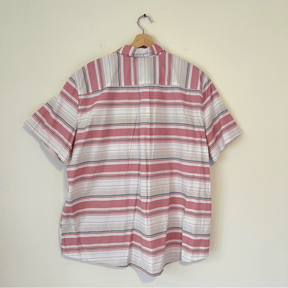 Eddie Bauer Men's Short Sleeve Striped On The Go Button Down Shirt NEW Size 2XL