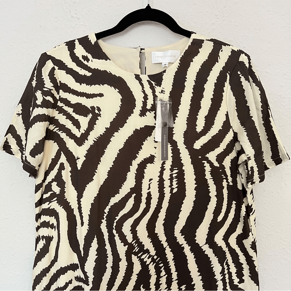 Anthropologie Corey Lynn Calter Zebra Maxi Dress NEW Size Small Animal Print