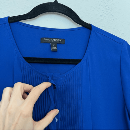 Banana Republic Short Sleeve Button Up Blouse Size Small Petite