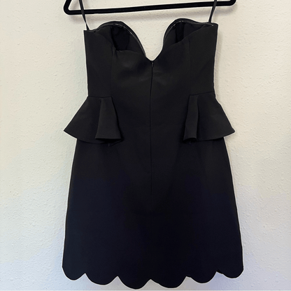 Anthropologie Eva Franco Strapless Peplum Mini Dress in Black NEW Size 8