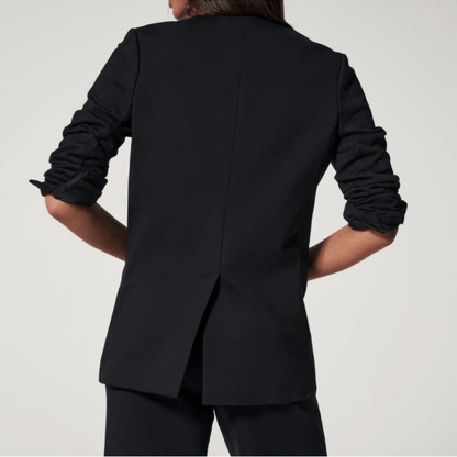 Spanx The Perfect Collarless Blazer in Black Size Large Ponte Knit Jacket