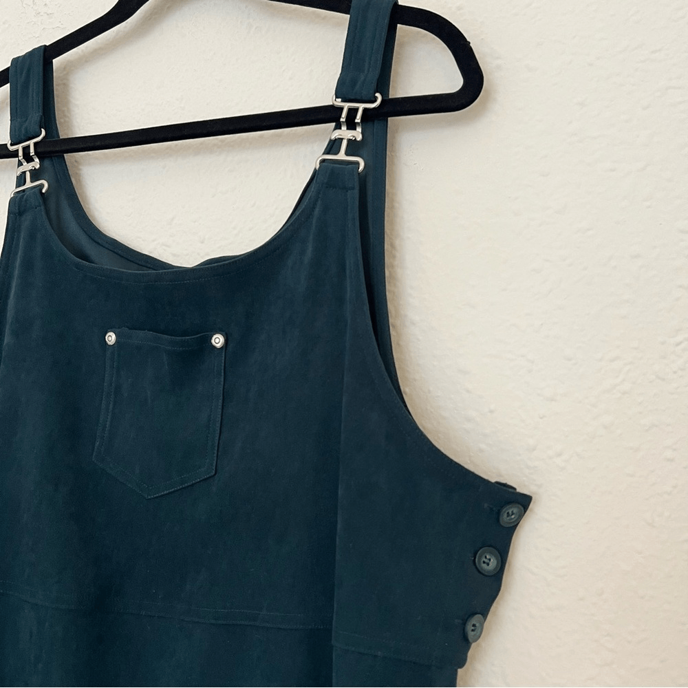 Eric Charles Pinafore Midi Overall Dress in Green Plus Size 1X