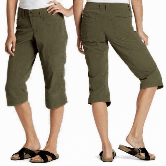 ARCTERYX Womens Cropped Cargo Capri Pants in Green Size 14 Outdoor Hiking
