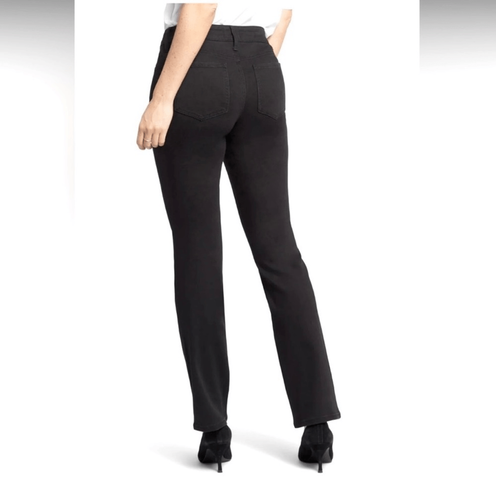 NYDJ Lift Tuck Tech Slim Straight Jeans in Black Size 14