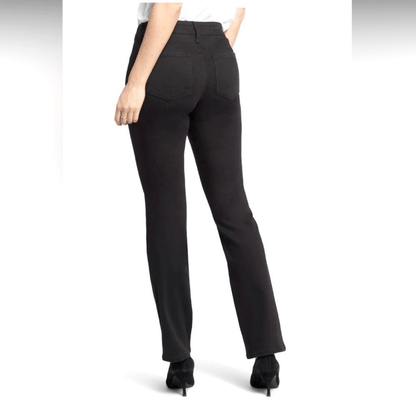 NYDJ Lift Tuck Tech Slim Straight Jeans in Black Size 14