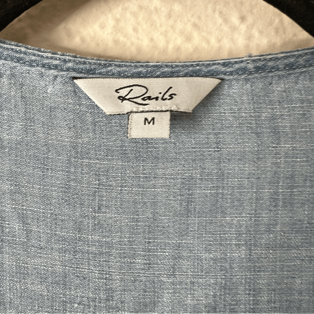 RAILS Scarlett Chambray Romper Linen Lyocell Size M (MISSING BELT)